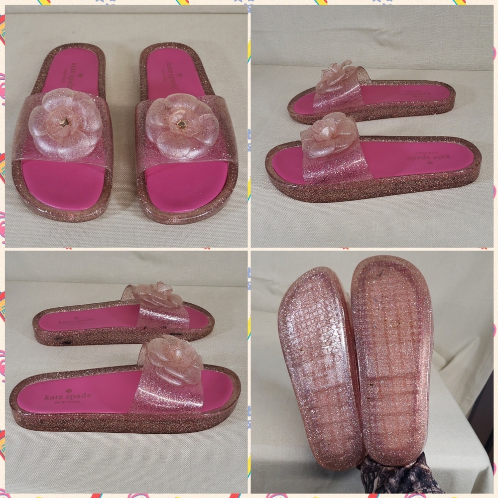 kate spade glitter jelly slides♠️👡